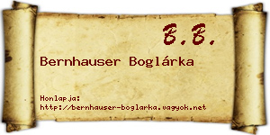 Bernhauser Boglárka névjegykártya