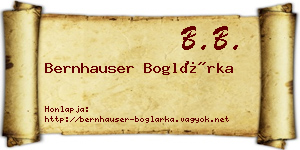 Bernhauser Boglárka névjegykártya