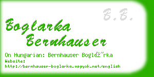boglarka bernhauser business card